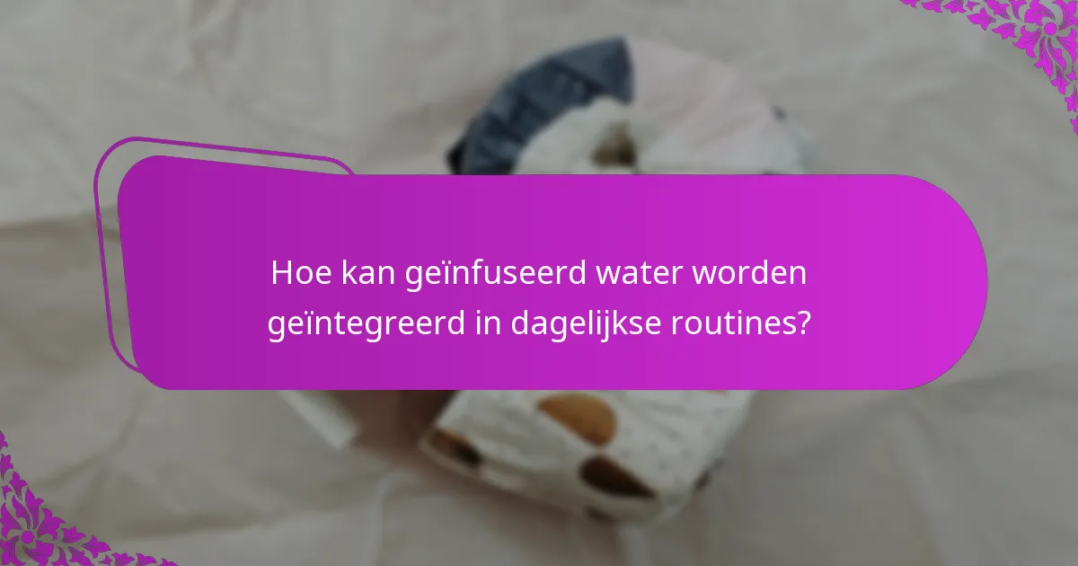 Hoe kan geïnfuseerd water worden geïntegreerd in dagelijkse routines?