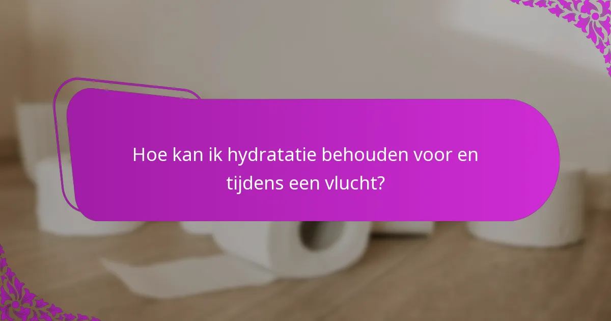Hoe kan ik hydratatie behouden voor en tijdens een vlucht?