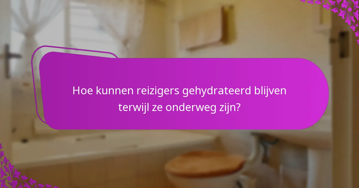 Hoe kunnen reizigers gehydrateerd blijven terwijl ze onderweg zijn?