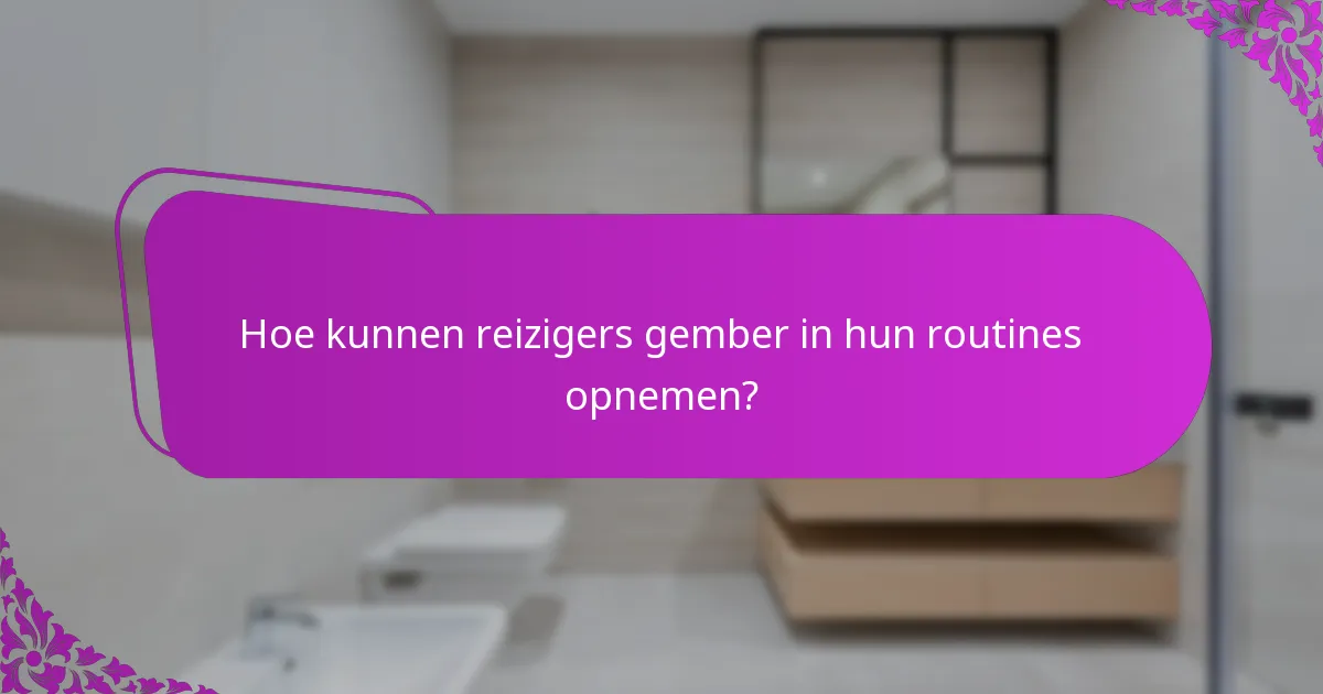 Hoe kunnen reizigers gember in hun routines opnemen?