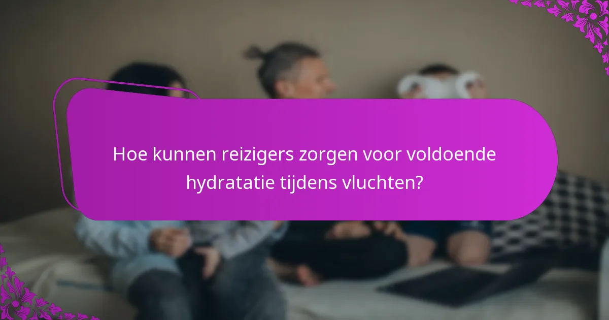 Hoe kunnen reizigers zorgen voor voldoende hydratatie tijdens vluchten?
