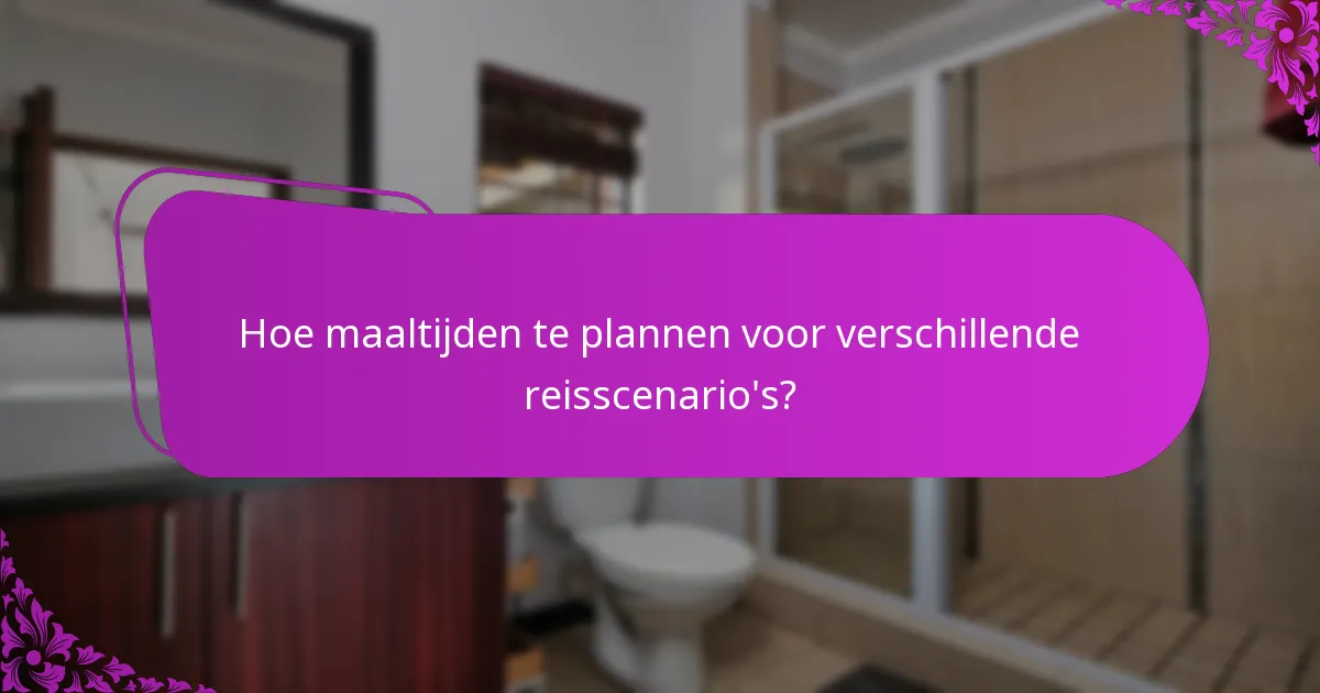 Hoe maaltijden te plannen voor verschillende reisscenario's?