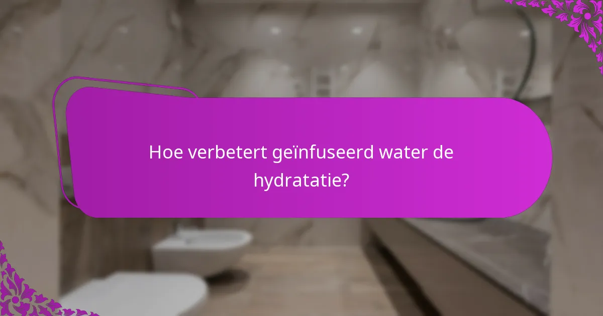 Hoe verbetert geïnfuseerd water de hydratatie?