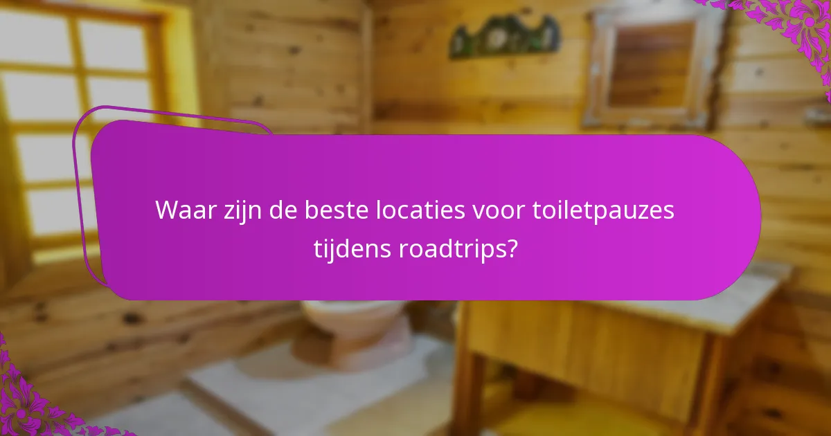 Waar zijn de beste locaties voor toiletpauzes tijdens roadtrips?