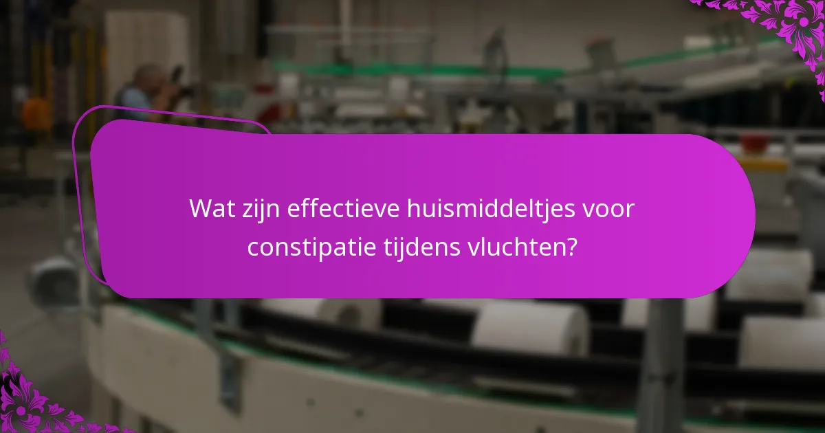 Wat zijn effectieve huismiddeltjes voor constipatie tijdens vluchten?