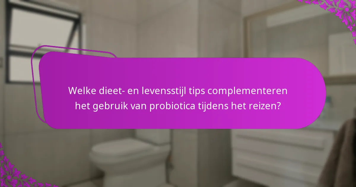 Welke dieet- en levensstijl tips complementeren het gebruik van probiotica tijdens het reizen?