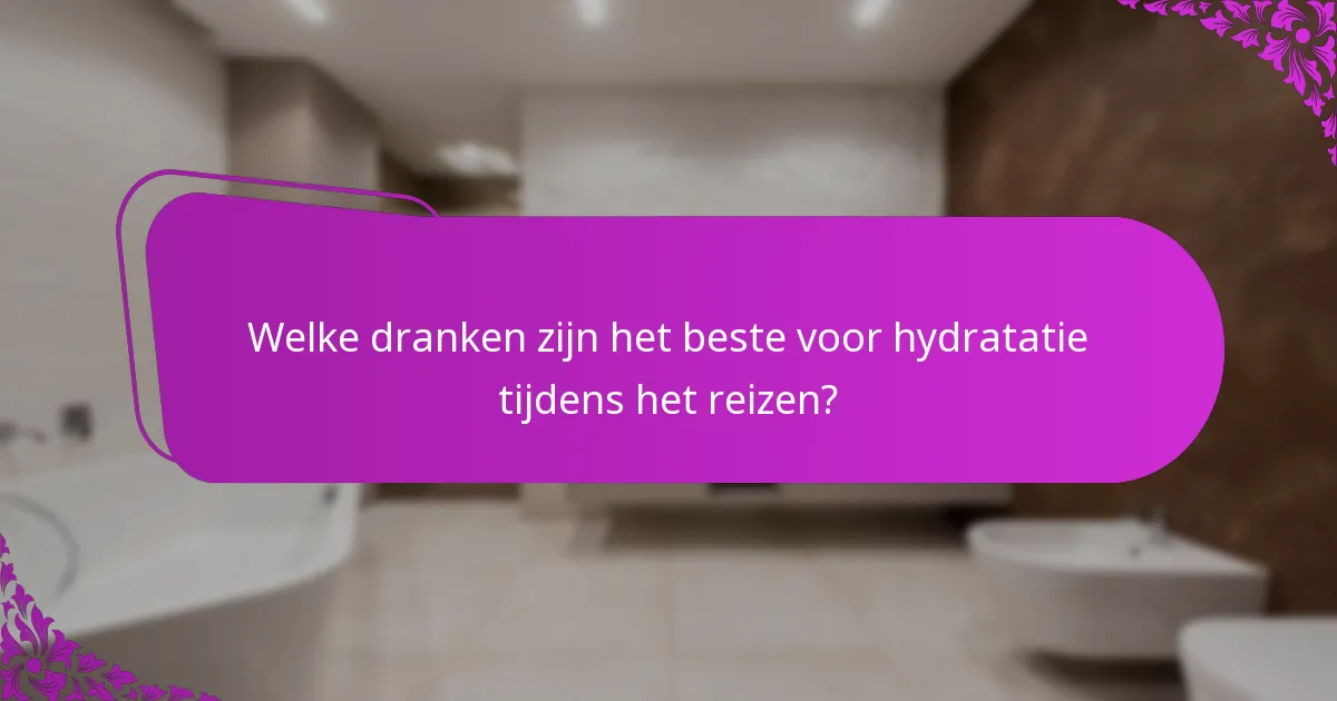 Welke dranken zijn het beste voor hydratatie tijdens het reizen?
