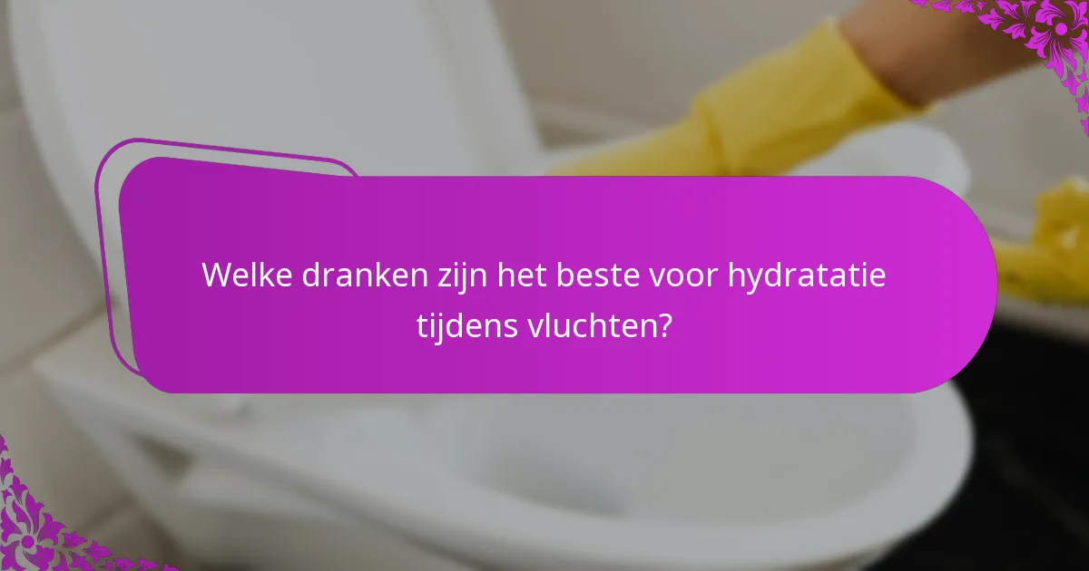 Welke dranken zijn het beste voor hydratatie tijdens vluchten?