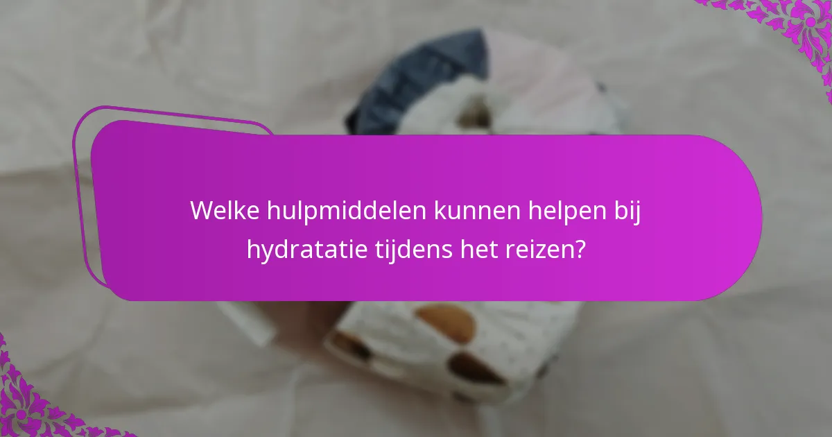 Welke hulpmiddelen kunnen helpen bij hydratatie tijdens het reizen?