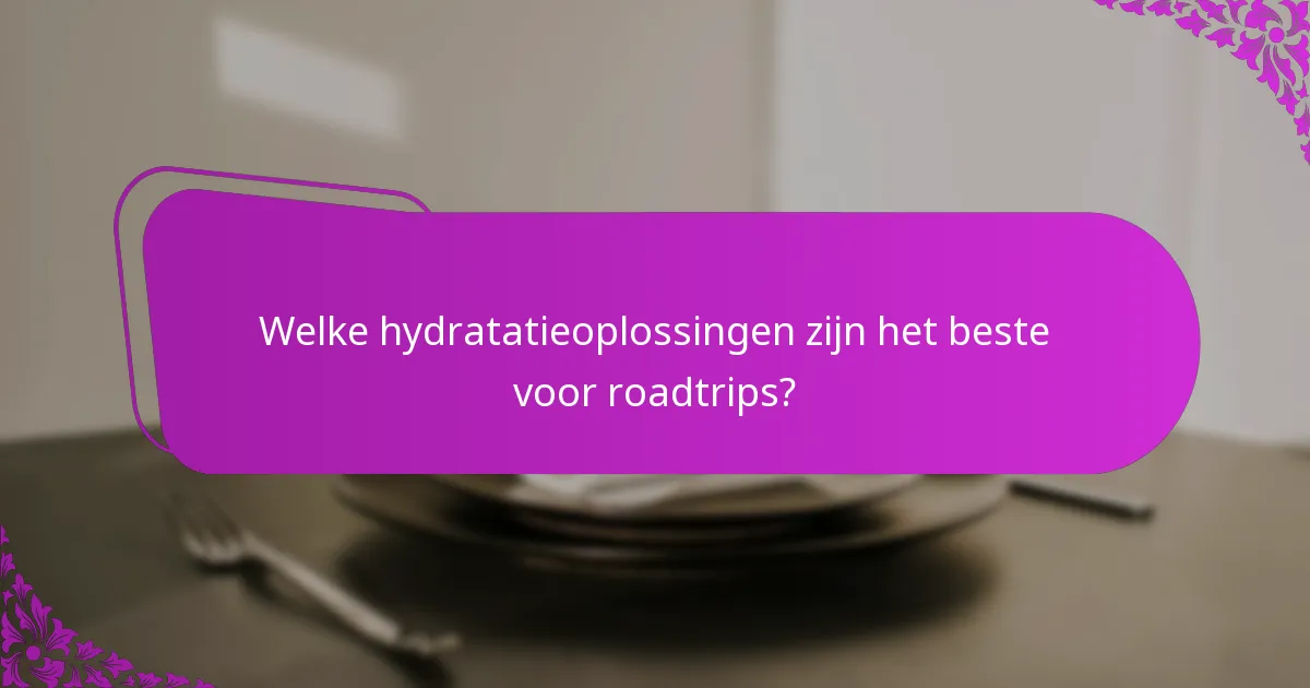 Welke hydratatieoplossingen zijn het beste voor roadtrips?