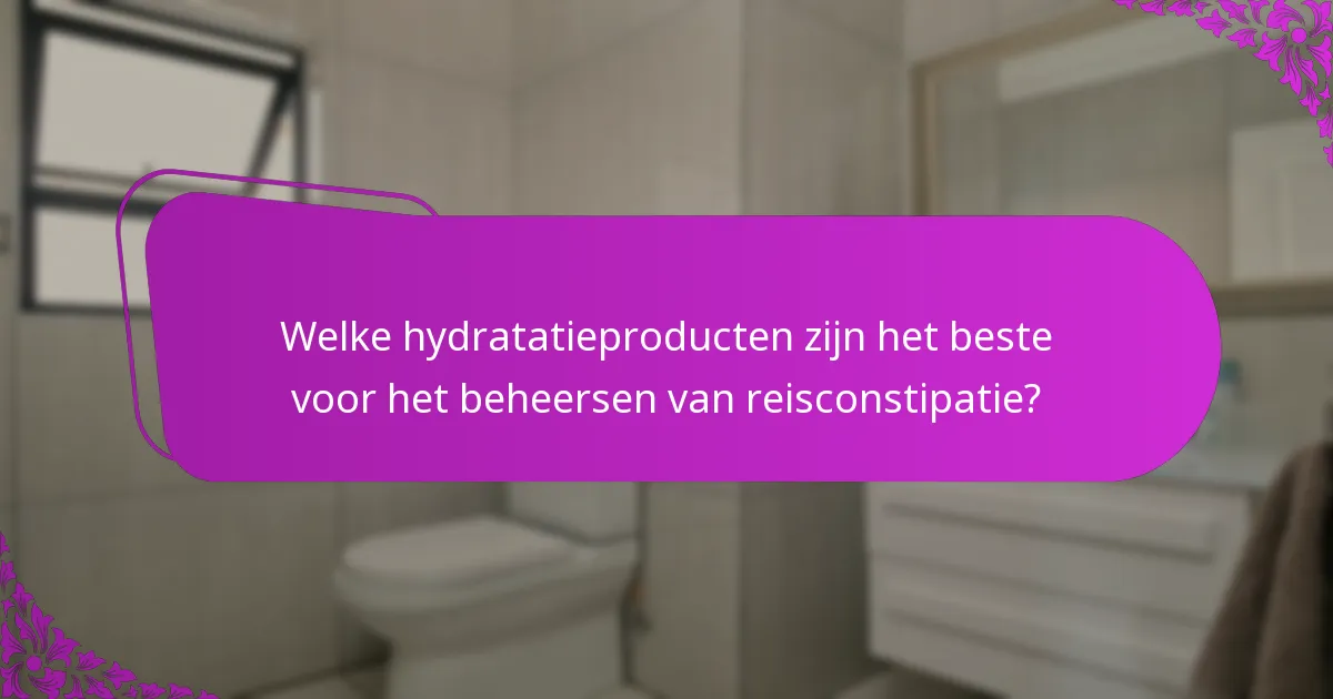 Welke hydratatieproducten zijn het beste voor het beheersen van reisconstipatie?