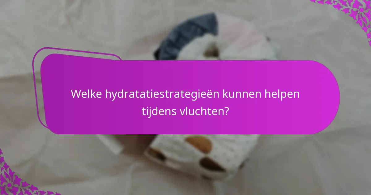 Welke hydratatiestrategieën kunnen helpen tijdens vluchten?