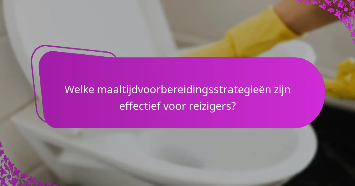 Welke maaltijdvoorbereidingsstrategieën zijn effectief voor reizigers?
