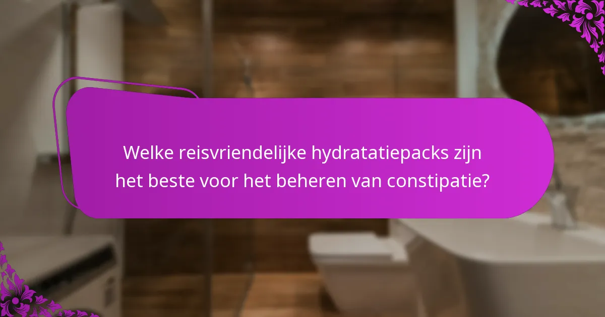 Welke reisvriendelijke hydratatiepacks zijn het beste voor het beheren van constipatie?