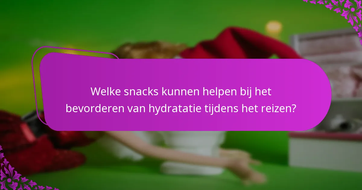 Welke snacks kunnen helpen bij het bevorderen van hydratatie tijdens het reizen?