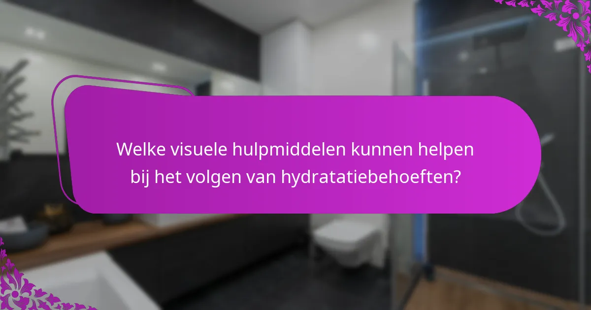 Welke visuele hulpmiddelen kunnen helpen bij het volgen van hydratatiebehoeften?